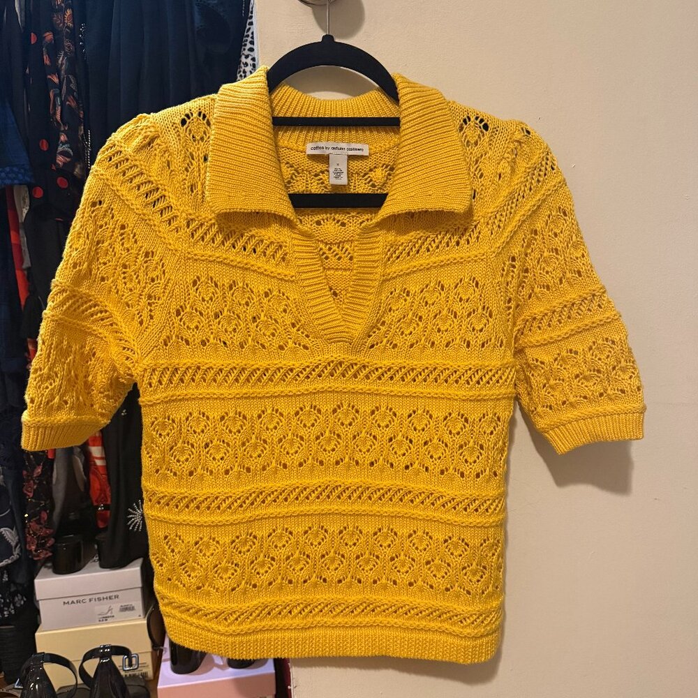 Mustard Yellow Short Sleeve Sweater